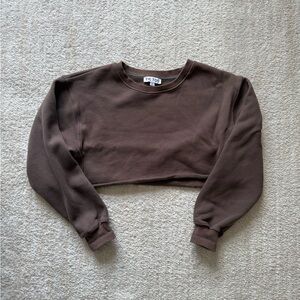 Garage Brown Cropped Sweatshirt